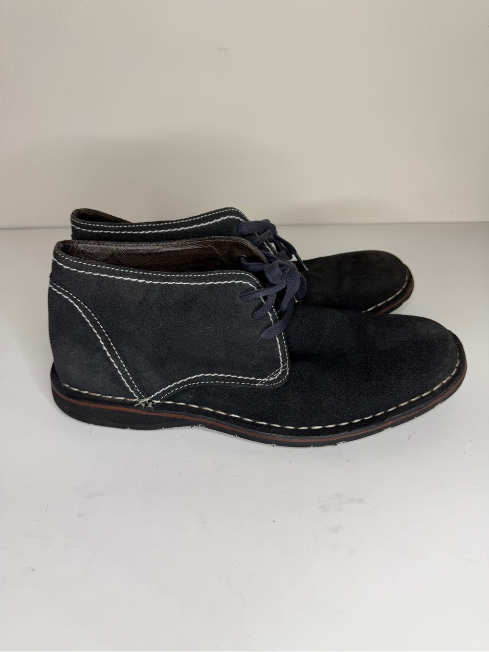 John Varvatos Men’s Size 8M Chukka Ankle Boots Desert Black Suede casual dress